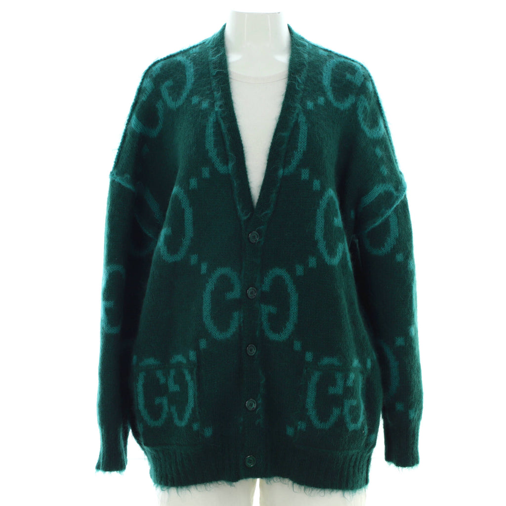 Gucci Women's Reversible V-Neck Cardigan GG Mohair Blend 252049