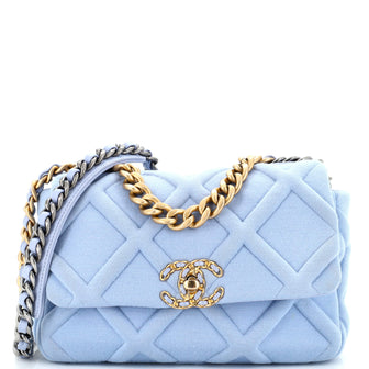 Chanel 19 Flap Bag Quilted Jersey Medium