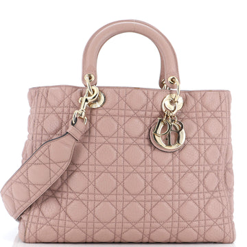 Christian Dior Supple Lady Dior Bag Cannage Quilt Leather Large