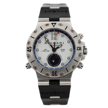 Bvlgari Diagono Scuba GMT Automatic Watch Stainless Steel and Rubber 38
