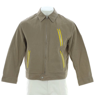 Hermes Men's Collared Zip Jacket Cotton