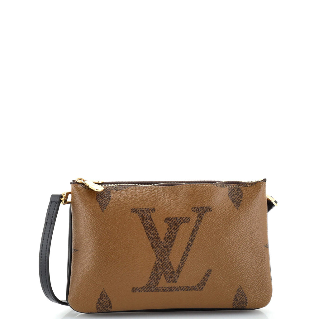 Louis Vuitton Double Zip Pochette Reverse Monogram Giant Brown