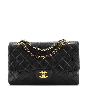 Chanel Vintage Classic Double Flap Bag Quilted Lambskin Medium