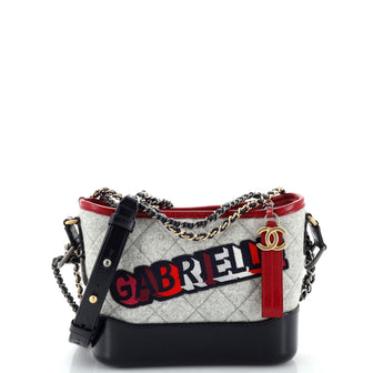 Chanel Gabrielle Logo Hobo Quilted Felt and Calfskin Small