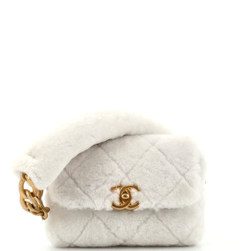 Chanel Padded Chain Shoulder Bag Quilted Shearling Mini