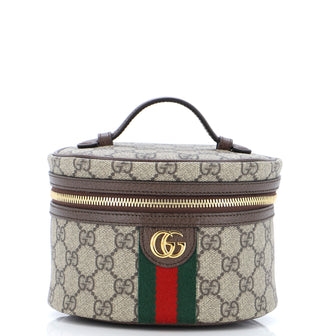 Gucci Ophidia Top Handle Cosmetic Case GG Coated Canvas Mini