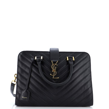 Saint Laurent Monogram Cabas Matelasse Chevron Leather Small