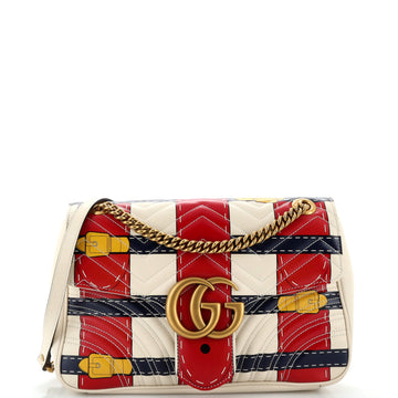 Gucci GG Marmont Flap Bag Trompe L'Oeil Matelasse Leather Medium
