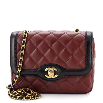 Chanel Two Tone Flap Bag Quilted Lambskin Mini