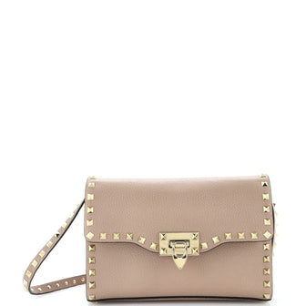 Valentino Garavani Rockstud Flip Lock Flap Bag Leather Medium