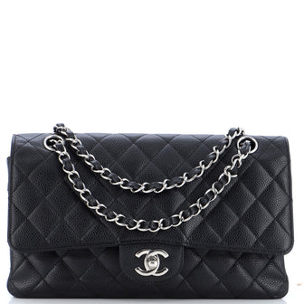 Chanel Classic Double Flap Bag Quilted Caviar Medium