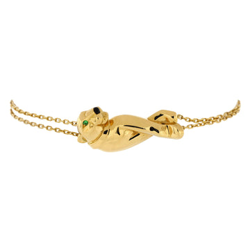 Cartier Panthere de Cartier Double Chain Bracelet 18K Yellow Gold with Tsavorite and Onyx