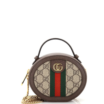 Gucci Ophidia Round Top Handle Bag GG Coated Canvas Mini