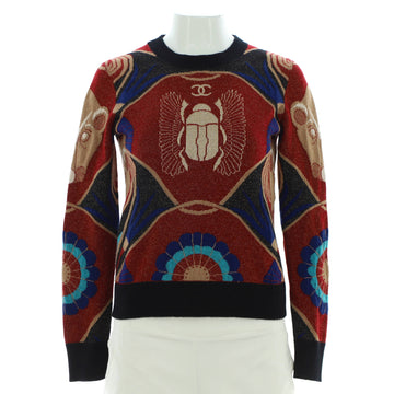 Chanel Women's Paris-New York Scarab Crewneck Sweater Cashmere Blend