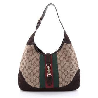 Gucci Jackie Original Web Shoulder Bag GG Canvas and Nubuck Medium Brown 2522502