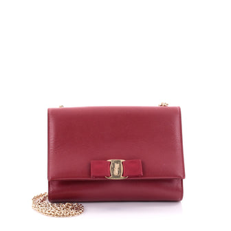 Salvatore Ferragamo Ginny Crossbody Bag Saffiano Leather Mini Red 2522601