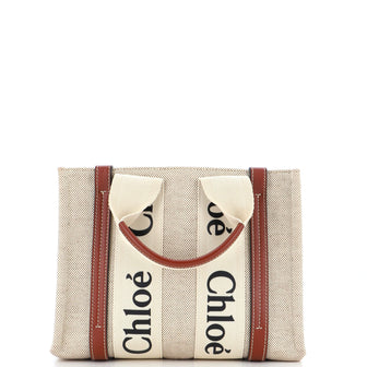 Chloe Woody Convertible Tote Canvas with Leather Mini