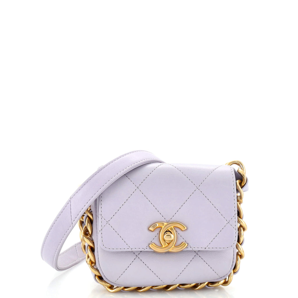 Framing Chain Flap Bag Quilted Calfskin Mini / ...