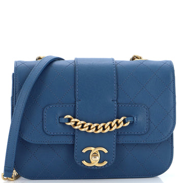 Chanel Front Chain Flap Bag Quilted Sheepskin Medium