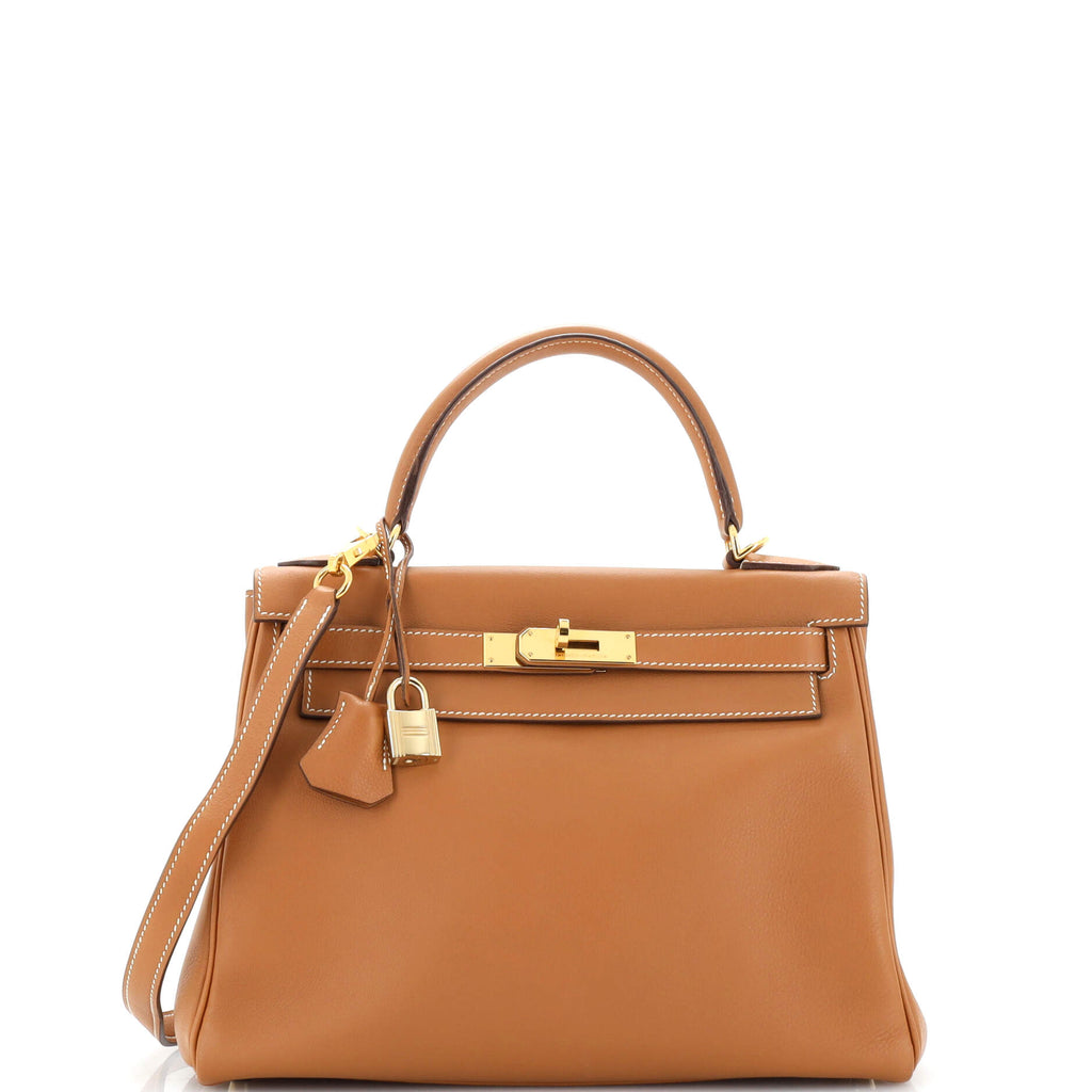 Kelly Handbag Gold Swift with Gold Hardware 28...