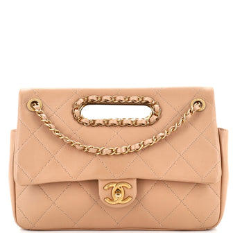 Chanel A Real Catch Flap Bag Quilted Lambskin Large
