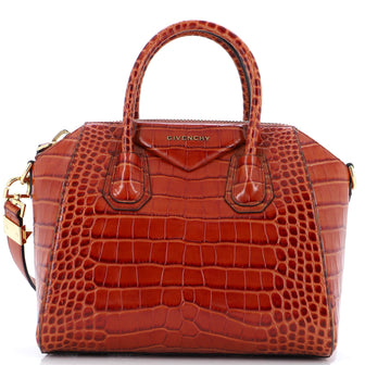 Givenchy Antigona Bag Crocodile Embossed Leather Small