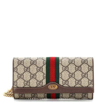 Gucci Ophidia Chain Wallet GG Coated Canvas