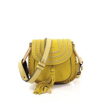 Chloe Hudson Handbag Whipstitch Suede Mini Yellow 2523604
