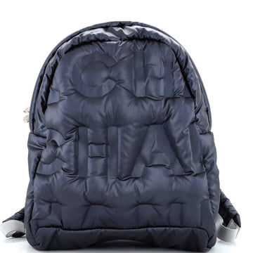Chanel Doudoune Backpack Embossed Nylon Medium