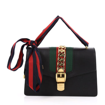 Gucci Sylvie Shoulder Bag Leather Small Black 2523801