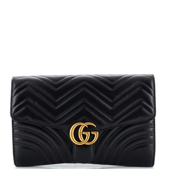 Gucci GG Marmont Flap Clutch Matelasse Leather