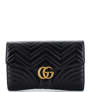 Gucci GG Marmont Flap Clutch Matelasse Leather