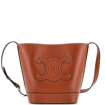 Celine Cuir Triomphe Bucket Bag Leather Small