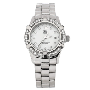 Tag Heuer Aquaracer 300M Quartz Watch Stainless Steel with Diamond Bezel and Markers and Mother of Pearl 27