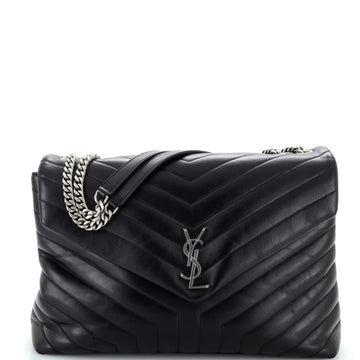 Saint Laurent Loulou Shoulder Bag Matelasse Chevron Leather Large