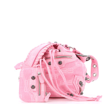 Balenciaga Le Cagole Giant Studs Bucket Bag BB Denim XS