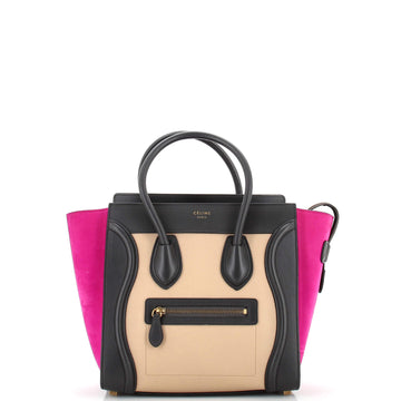 Celine Tricolor Luggage Bag Leather Micro