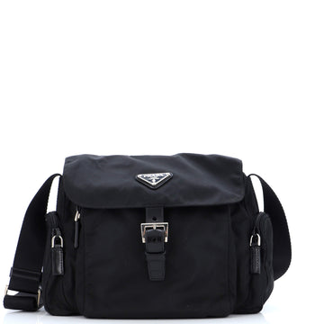 Prada Buckle Messenger Bag Tessuto Small