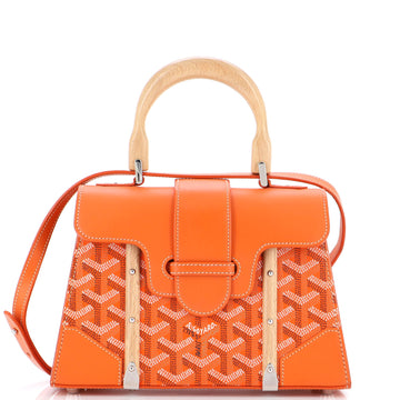 Goyard Structured Saigon Top Handle Bag Coated Canvas with Leather Mini