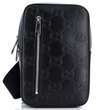 Gucci Sling Backpack GG Embossed Perforated Leather