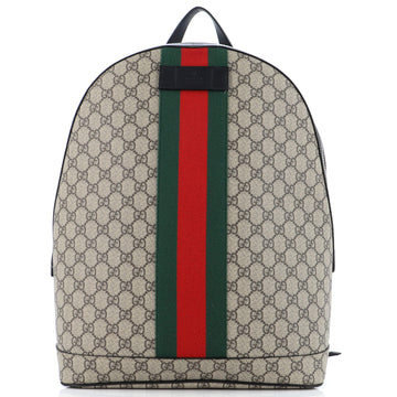 Gucci Web Backpack GG Coated Canvas Medium