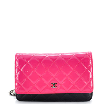 Chanel Bicolor Wallet on Chain Quilted Patent