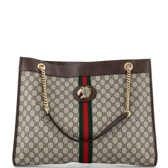 Gucci Rajah Chain Tote GG Coated Canvas Large