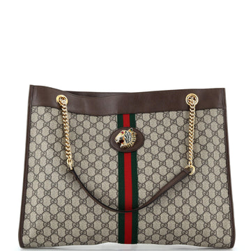 Gucci Rajah Chain Tote GG Coated Canvas Large