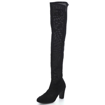 Chanel Women's CC Knee High Boots Mesh