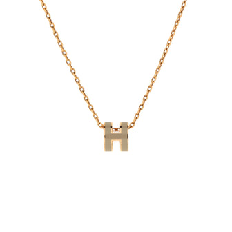 Hermes Pop H Pendant Chain Necklace Metal and Enamel Mini