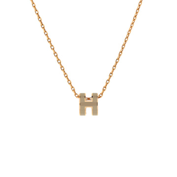 Hermes Pop H Pendant Chain Necklace Metal and Enamel Mini