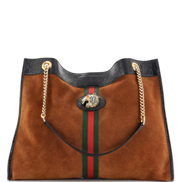 Gucci Rajah Chain Tote Suede Large