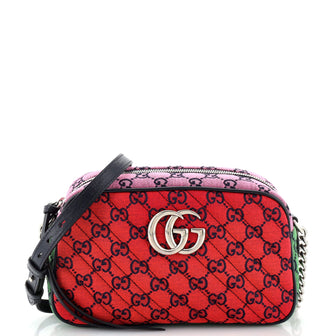 Gucci GG Marmont Shoulder Bag Multicolor Diagonal Quilted GG Canvas Small