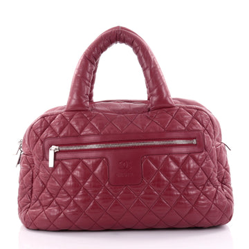 Chanel Coco Cocoon Bowling Bag Quilted Lambskin Large red 2525601